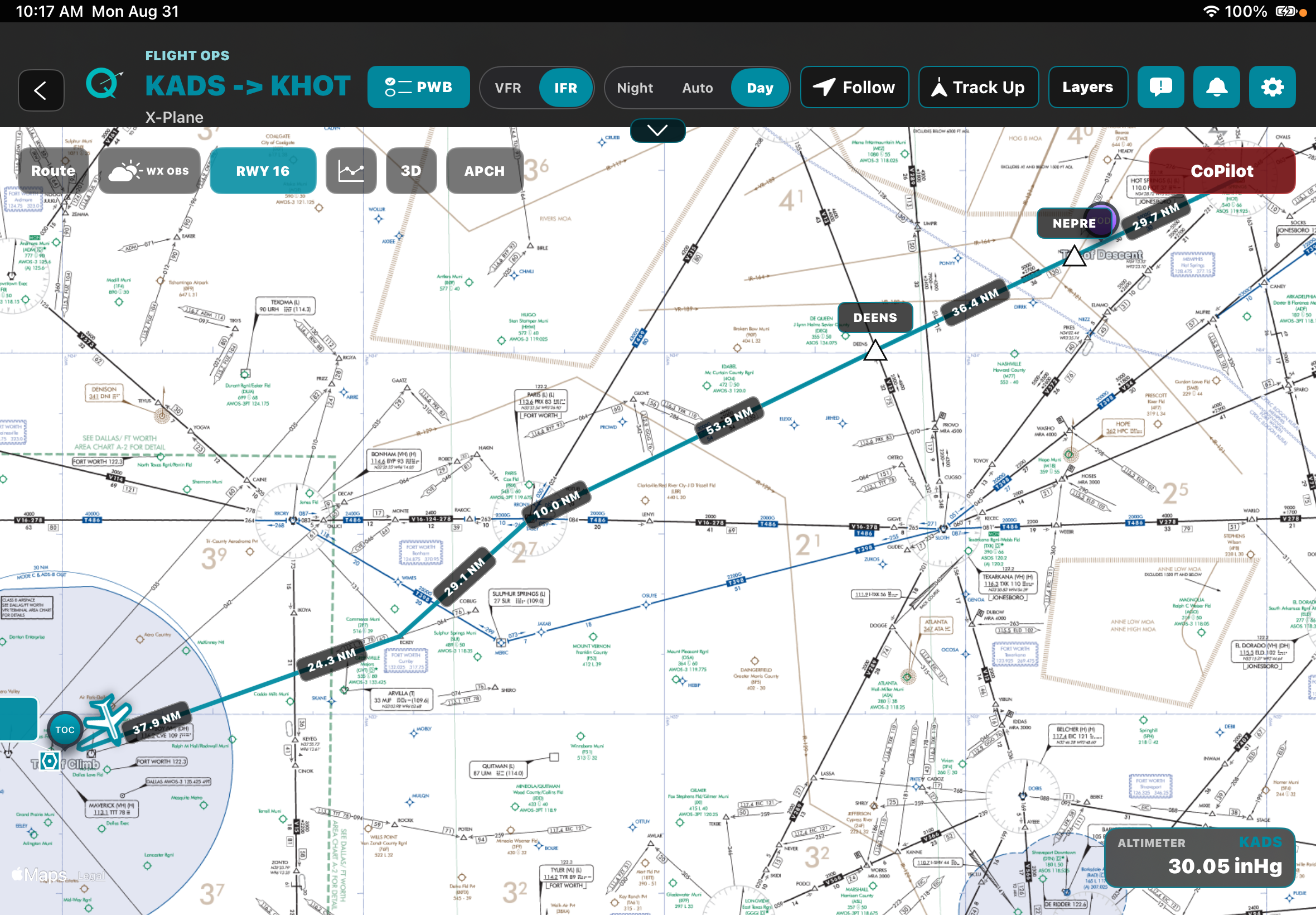 QuextFlight navigation display